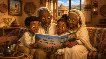 המסע של סבא וסבתא מאתיופיה לישראל — ספר ילדים אישי